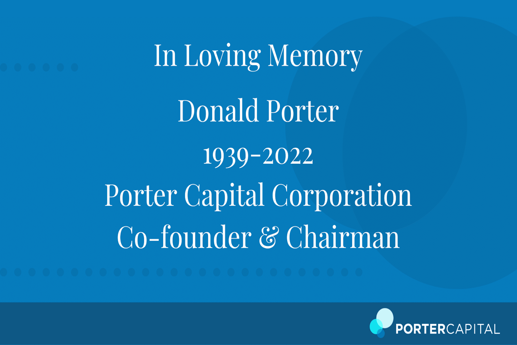 Donald Porter Passes Away
